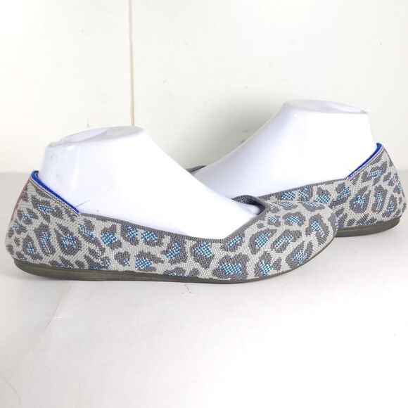 Rothy's Women's The Flat Round Toe US8,5 Spotted Leopard Textile Ballet Flats - Picture 8 of 12
